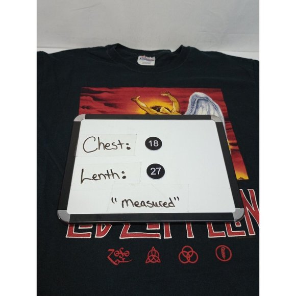 Led Zeppelin Men's Black T-Shirt Black Album Graphic Size M 2004 Myth Gem Hanes - Picture 4 of 6